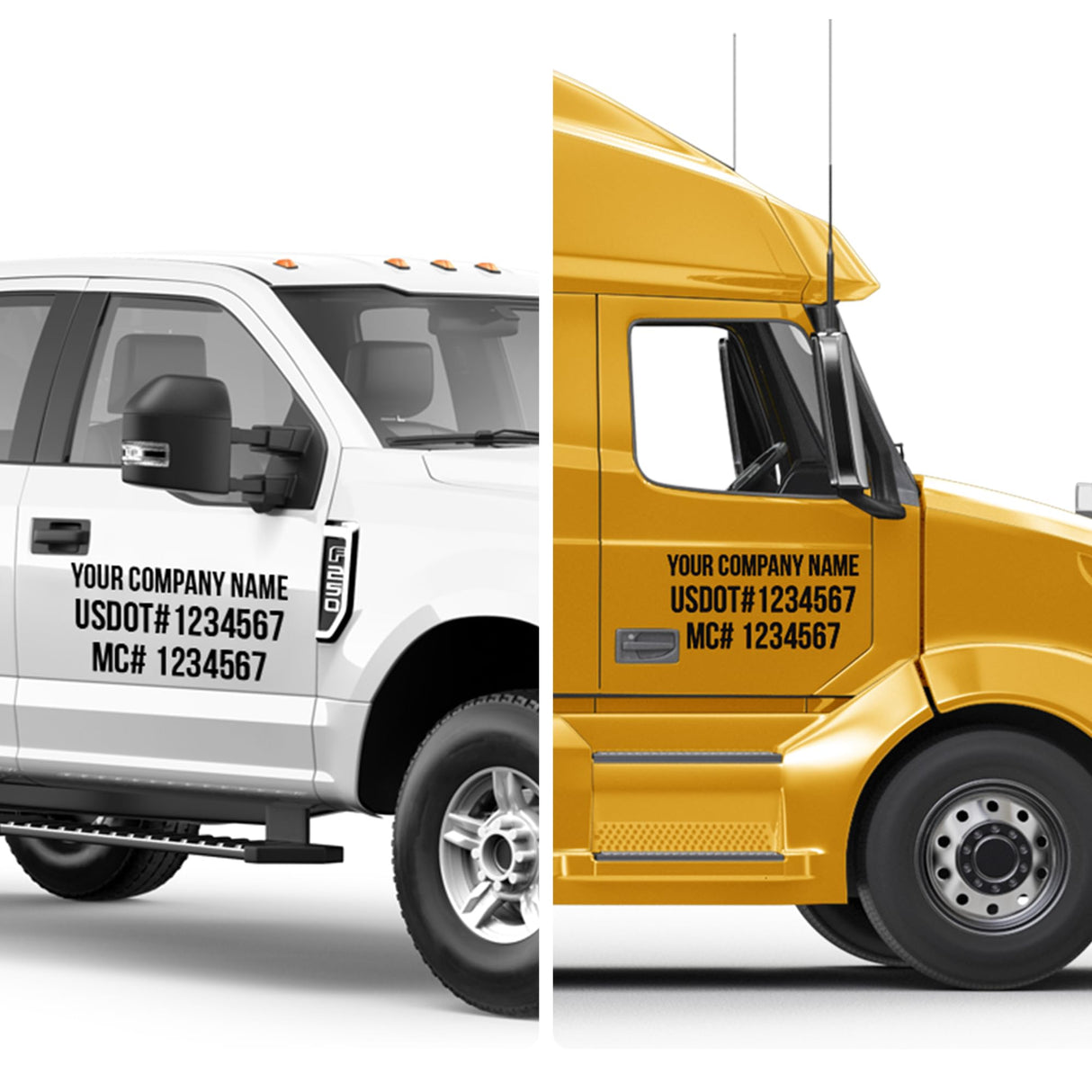 Company Name, DOT, MC Decal