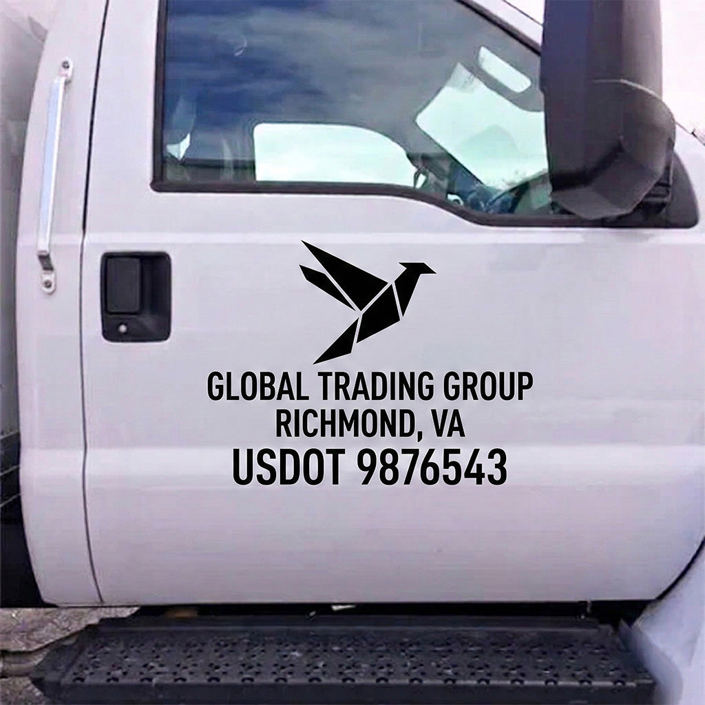 Truck Decal Business Name & Numbers (Pair)